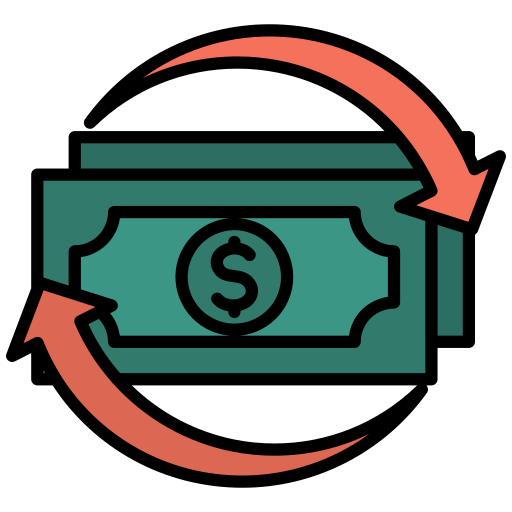 flujo de fondos icono gratis