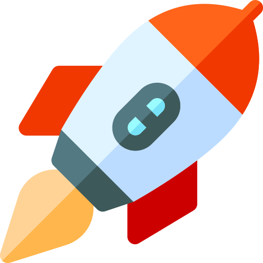 Rocket Basic Rounded Flat icon