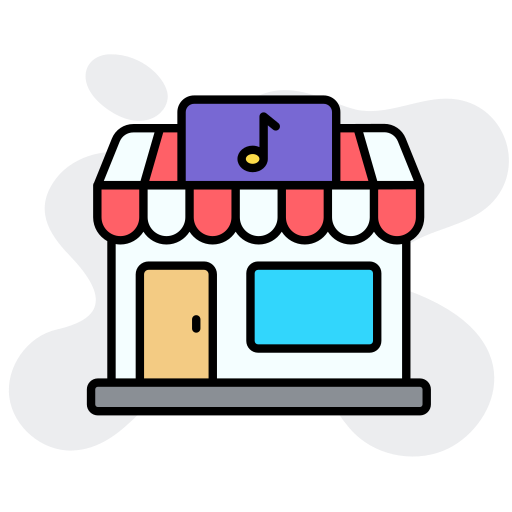 tienda de música icono gratis