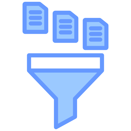 filtrado de datos icono gratis