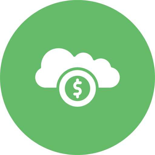 dinero en la nube icono gratis