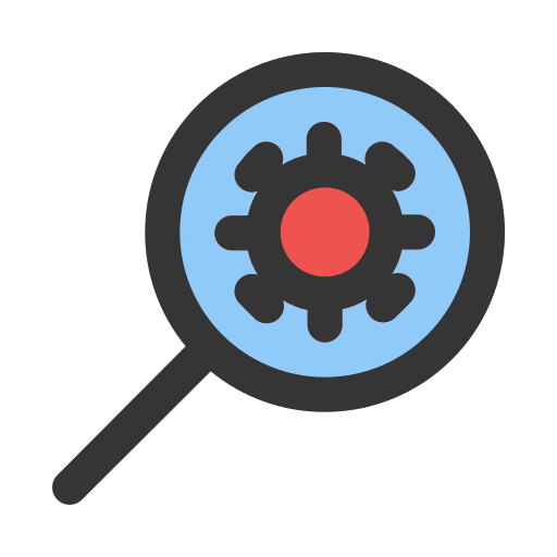 búsqueda de virus icono gratis