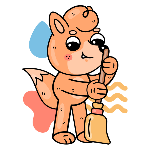 Broom free sticker