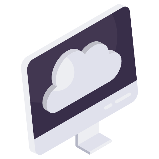 computadora en la nube icono gratis