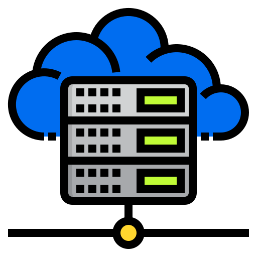 Cloud server srip Lineal Color icon