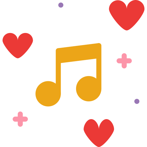 Música romántica icono gratis