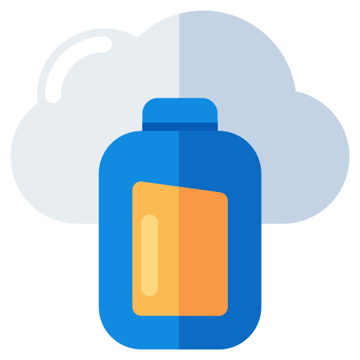 batería en la nube icono gratis