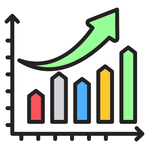 gráfico de crecimiento icono gratis