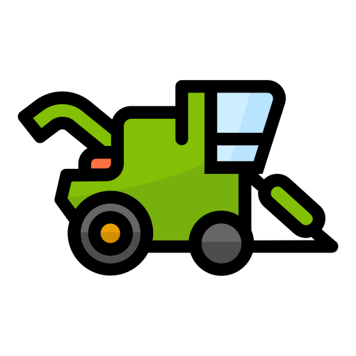 tractor cosechador icono gratis