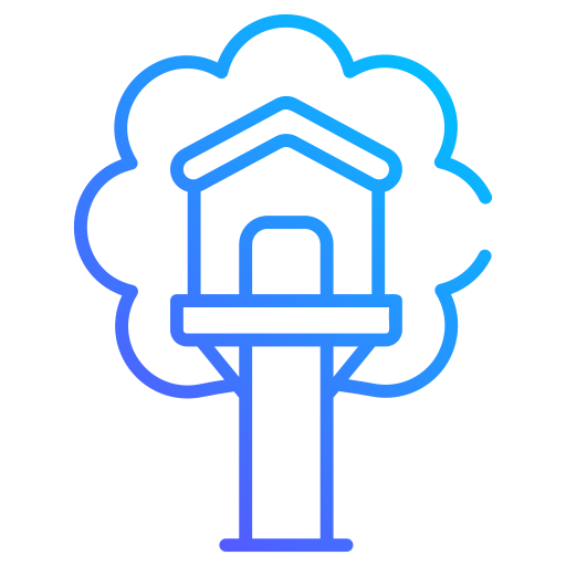 casa del árbol icono gratis