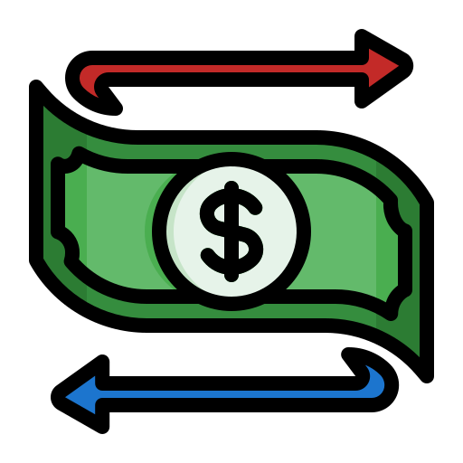 flujo de fondos icono gratis
