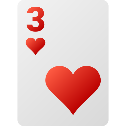 tres de corazones icono gratis