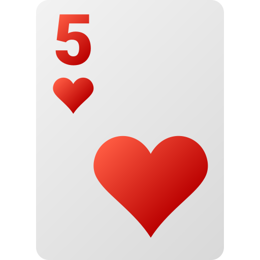 cinco de corazones icono gratis