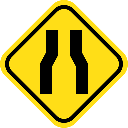 camino estrecho icono gratis