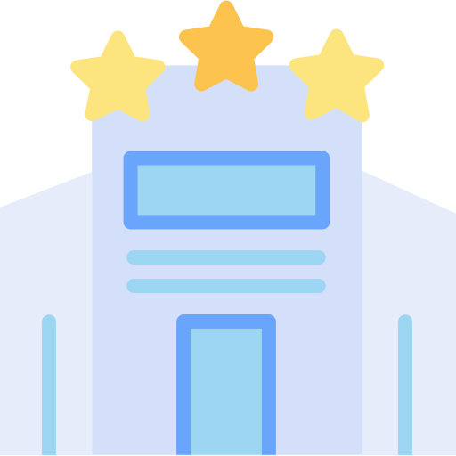 hotel de 3 estrellas icono gratis