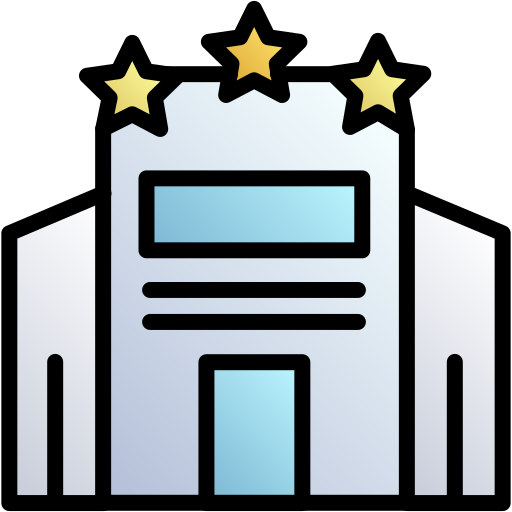 hotel de 3 estrellas icono gratis