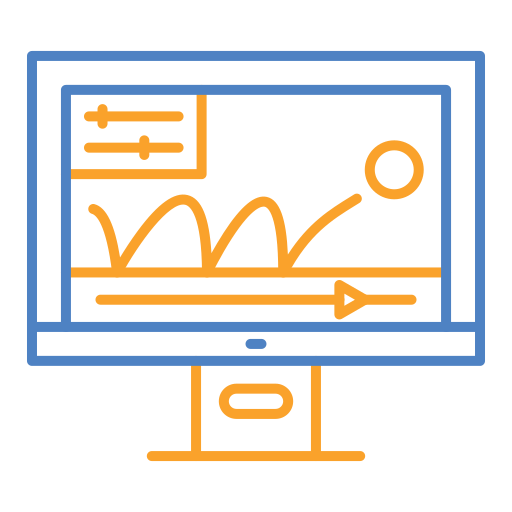 gráficos en movimiento icono gratis