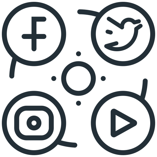 medios de comunicación social icono gratis
