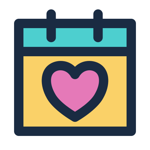 calendario de amor icono gratis