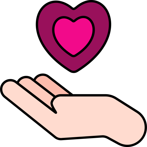 mano del corazon icono gratis