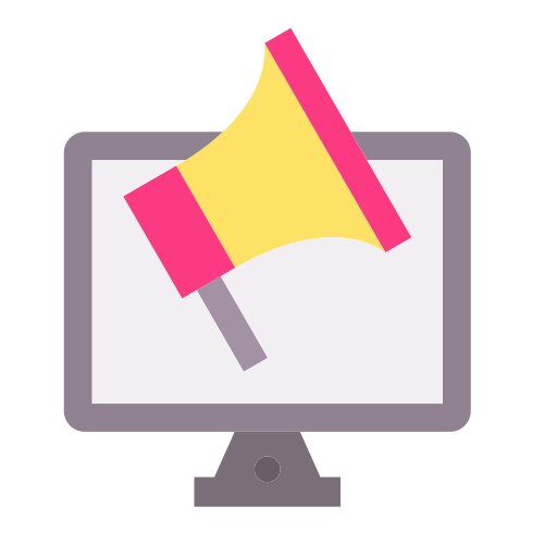 mercadeo en línea icono gratis