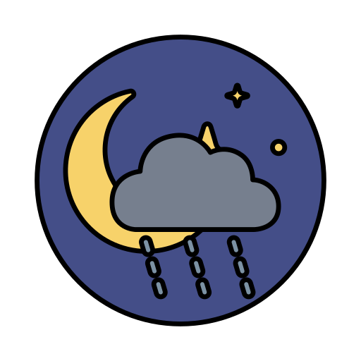 lluvia nocturna icono gratis