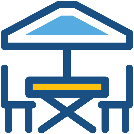 Chair and table free icon