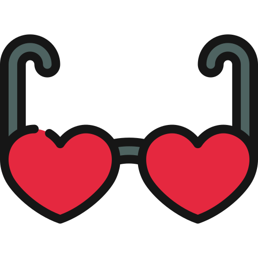 gafas de corazon icono gratis