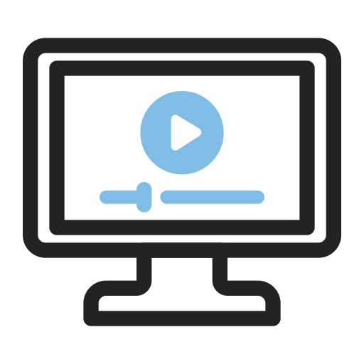 aprendizaje en vídeo icono gratis