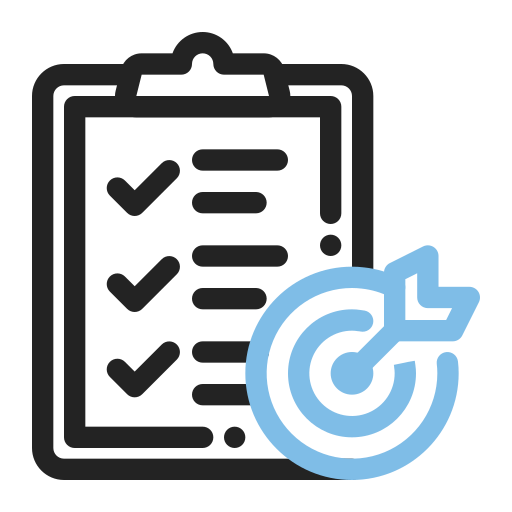 planificación de objetivos icono gratis
