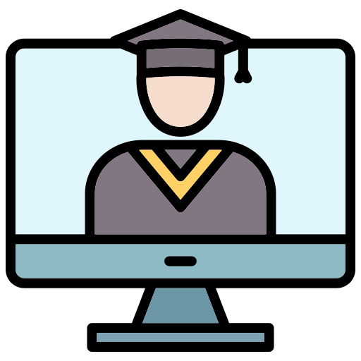 graduación en línea icono gratis