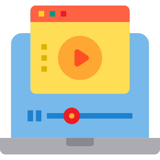 Leccion de video icono gratis