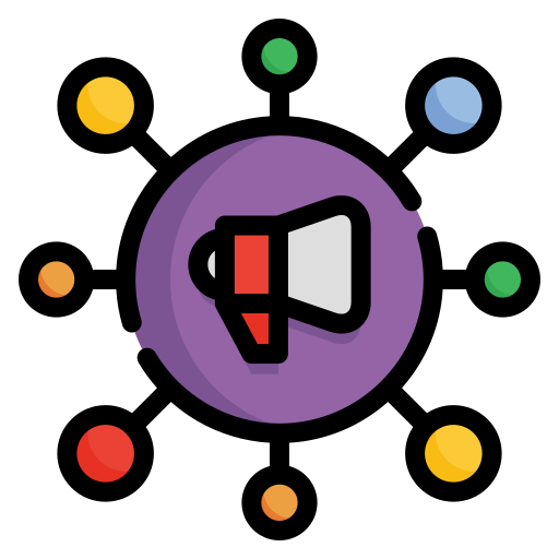 mercadeo social icono gratis