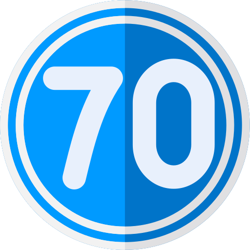 velocidad 70 icono gratis