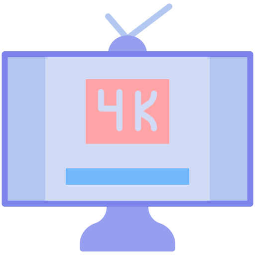 televisión 4k icono gratis