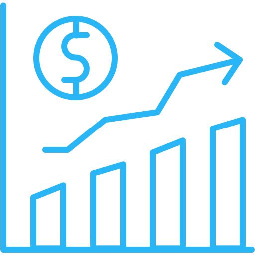 el crecimiento del negocio icono gratis