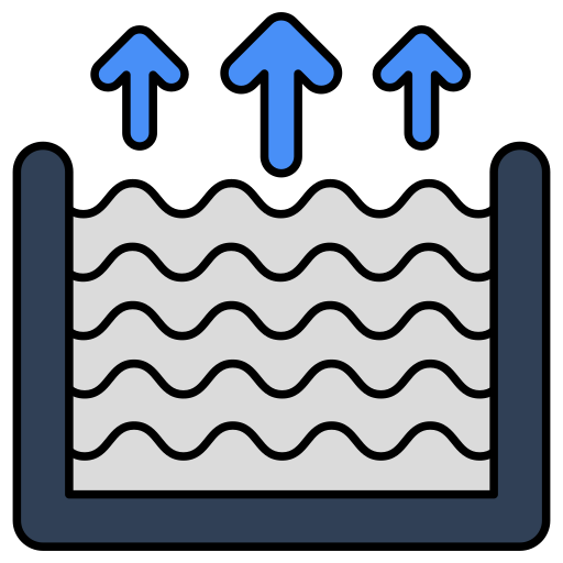 aumento del nivel del agua icono gratis
