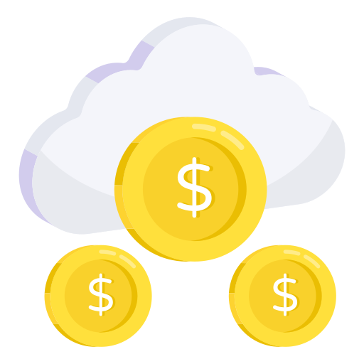 dinero en la nube icono gratis