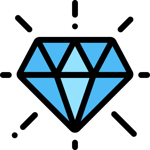 Diamond Detailed Rounded Lineal color icon