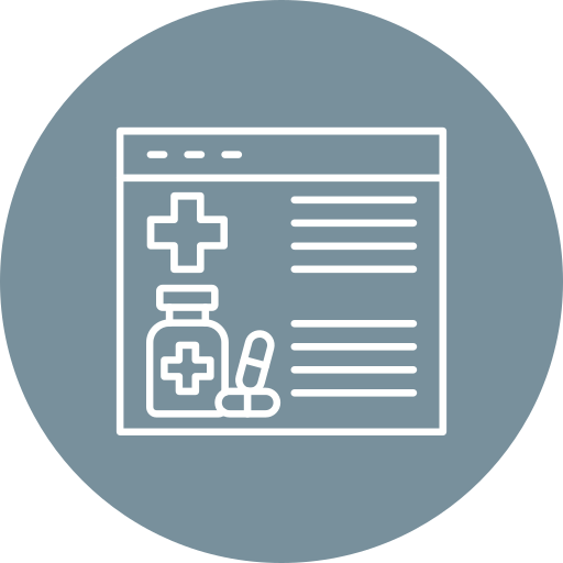 sitio web médico icono gratis