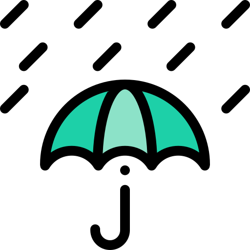 Rain Detailed Rounded Lineal color icon