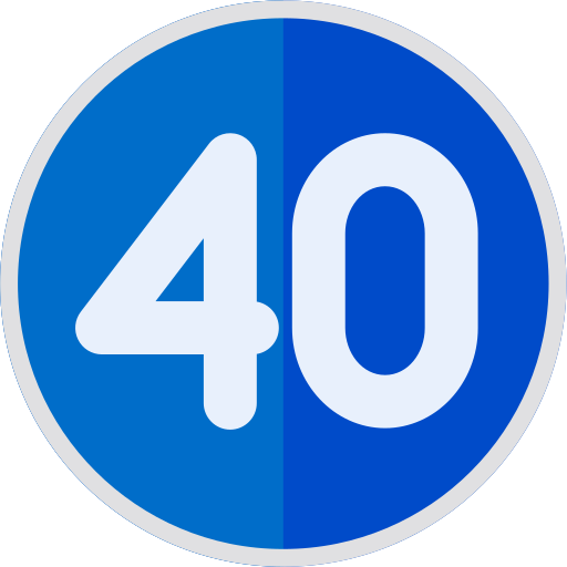 velocidad 40 icono gratis