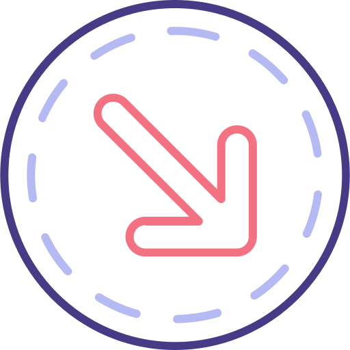 flecha abajo derecha icono gratis