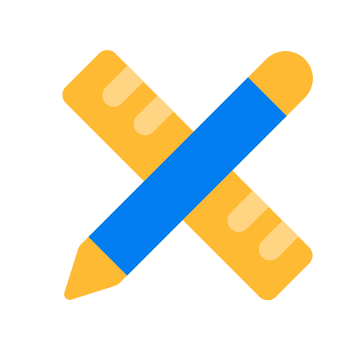 Pencil and ruler free icon