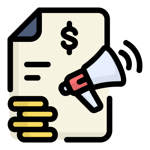 presupuesto de marketing icono gratis