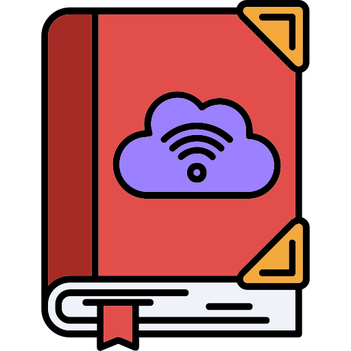 biblioteca en la nube icono gratis