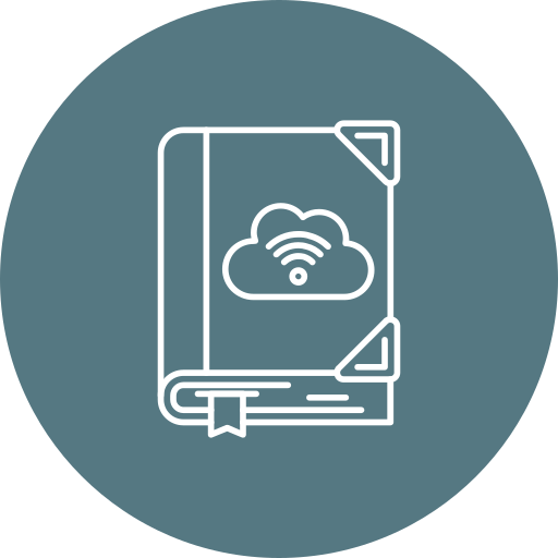 biblioteca en la nube icono gratis