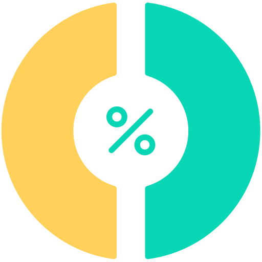 gráfico de porcentajes icono gratis