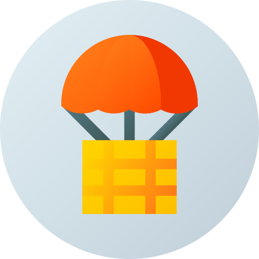 Parachute Flat Circular Gradient icon