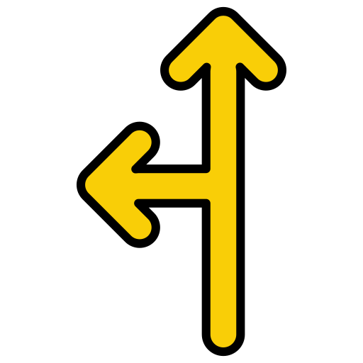 gehen sie geradeaus oder links kostenlos Icon gehen sie geradeaus oder links kostenlos Icon